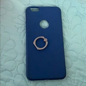 I am selling a blue iPhone case with a hold ring